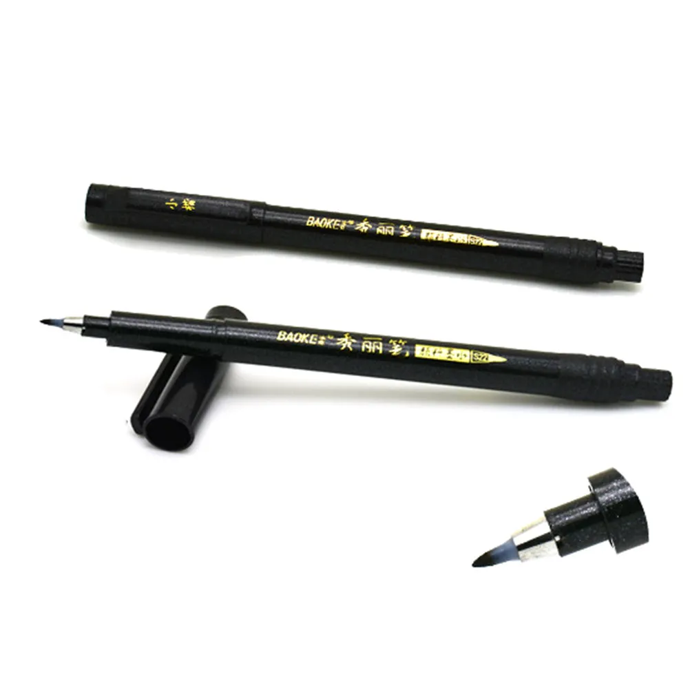 

Набор из 4 каллиграфических кистей разных размеров с черными чернилами на водной основе, гладким потоком чернил, нейлоновым ворсом и деревянной ручкой для письма, рисования и создания надписей