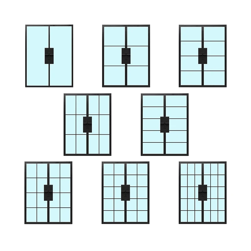 Customization Custom Color Design Weather Resistant Stainless Steel Frame Double Glass French Doors Swing Door