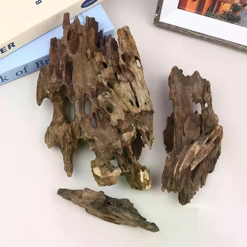 Shrimp Wood Aquarium Decor, Driftwood Water Feature Ornamental Accessories For Fish Tanks With Natural Holes Suitable For Shrimp