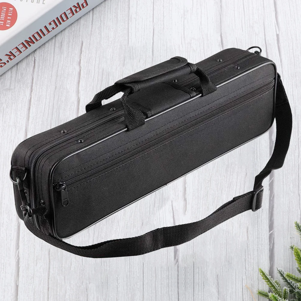 

1pc Bag Padded Shoulder Design Durable Carry Case Ergonomic Protection Flute Carry Case 16-Hole Flute Black