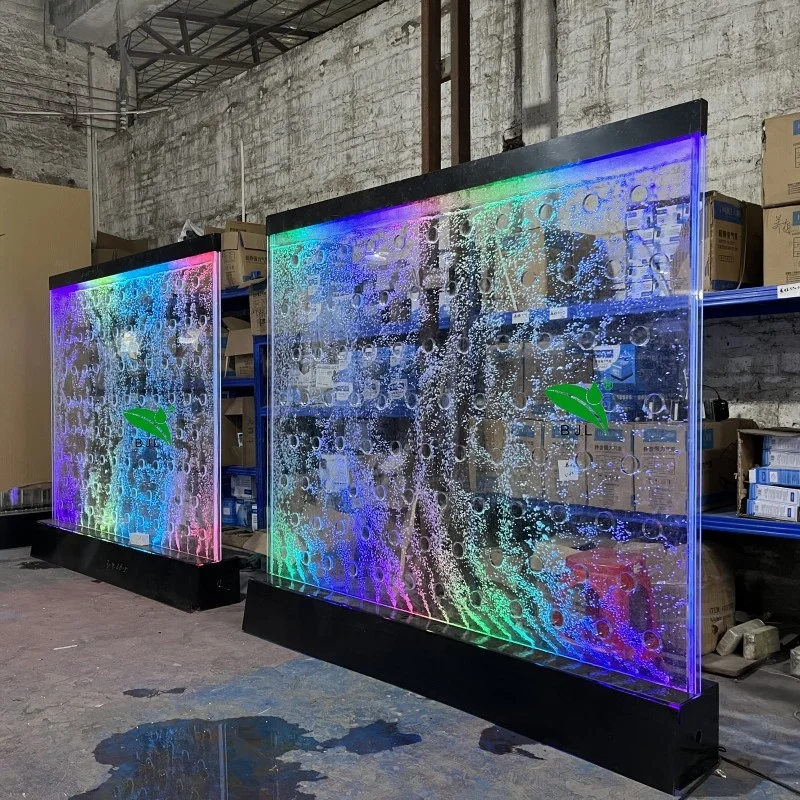 custom.Modern Room Divider Led Color Acrylic Bubble Wall Fountain Indoor Home Decoration