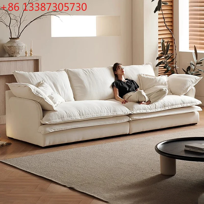 

Wabi-sabi style can be completely disassembled and washed, and the linen fabric sofa is lined up