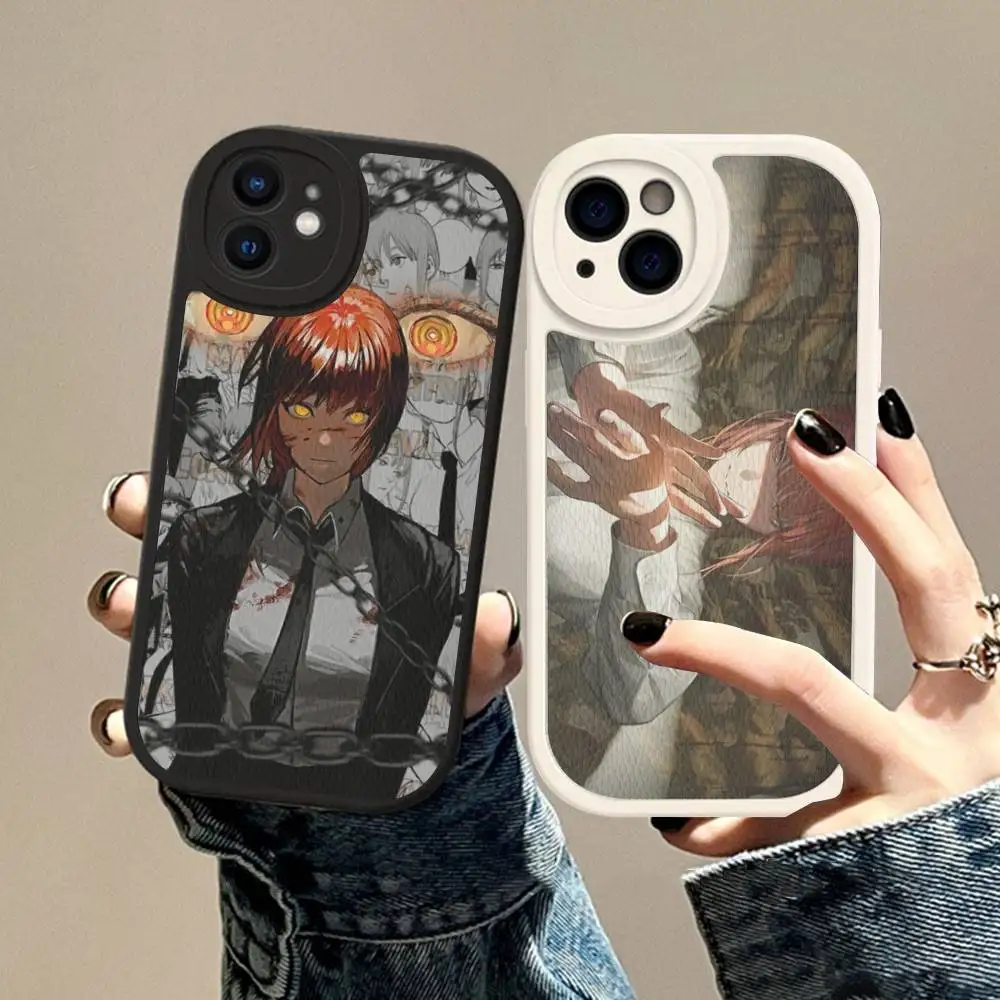 

Anime C-Chainsaw Man M-Makima Phone Case For IPhone 16 15 14 13 12 11 Pro Max Plus Leather Cover
