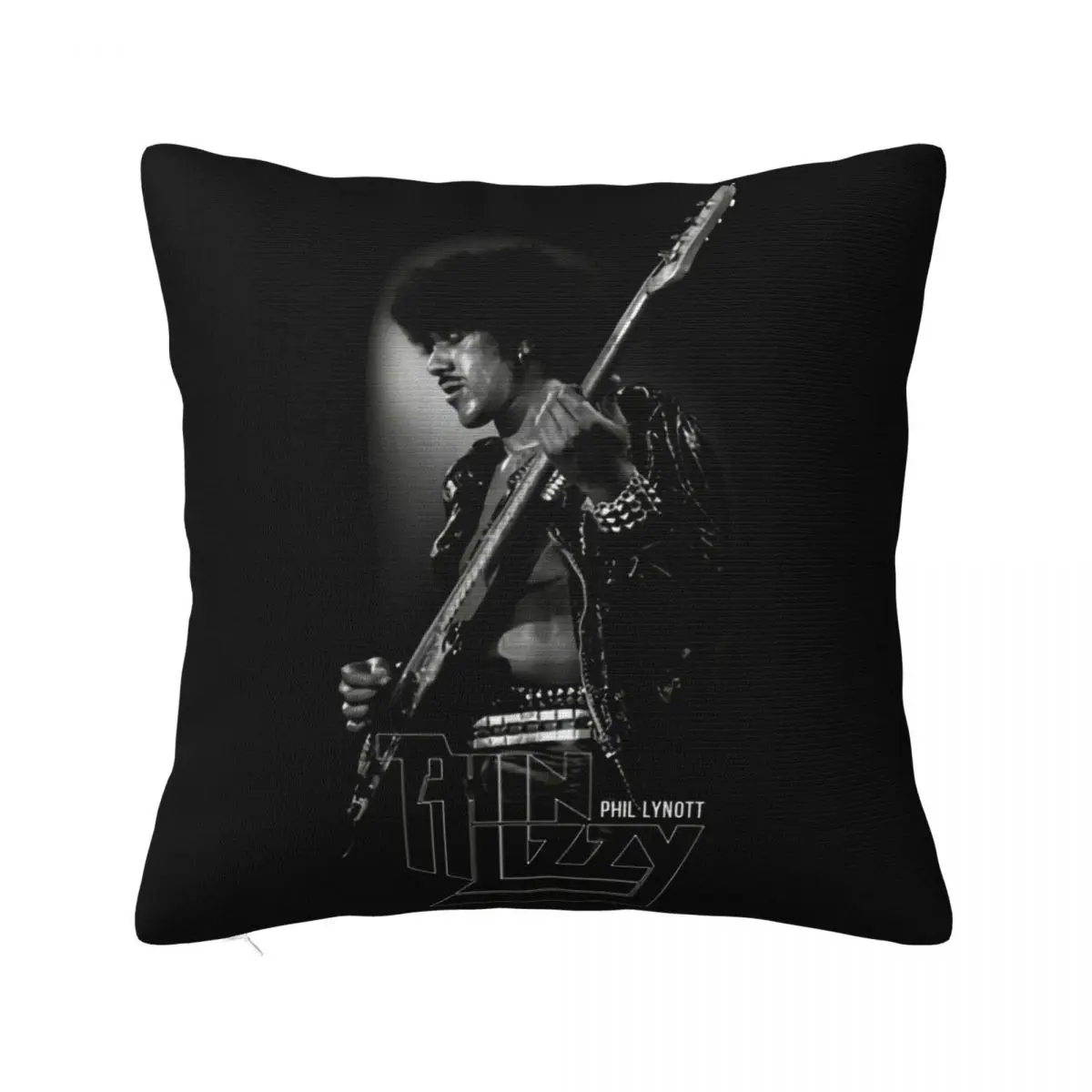 Lizzy Phil Lynott Slim Vintage Stone Black S Size 2Xl Dj Streetwear Any Logo Graphic Letter Pillow Case