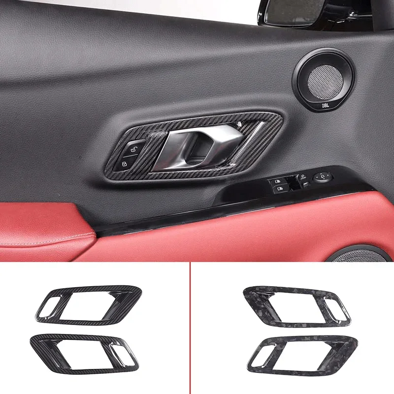 

For 2019-22 Toyota GR Supra A90 real carbon fiber car styling car door inner handle frame cover sticker car interior accessories