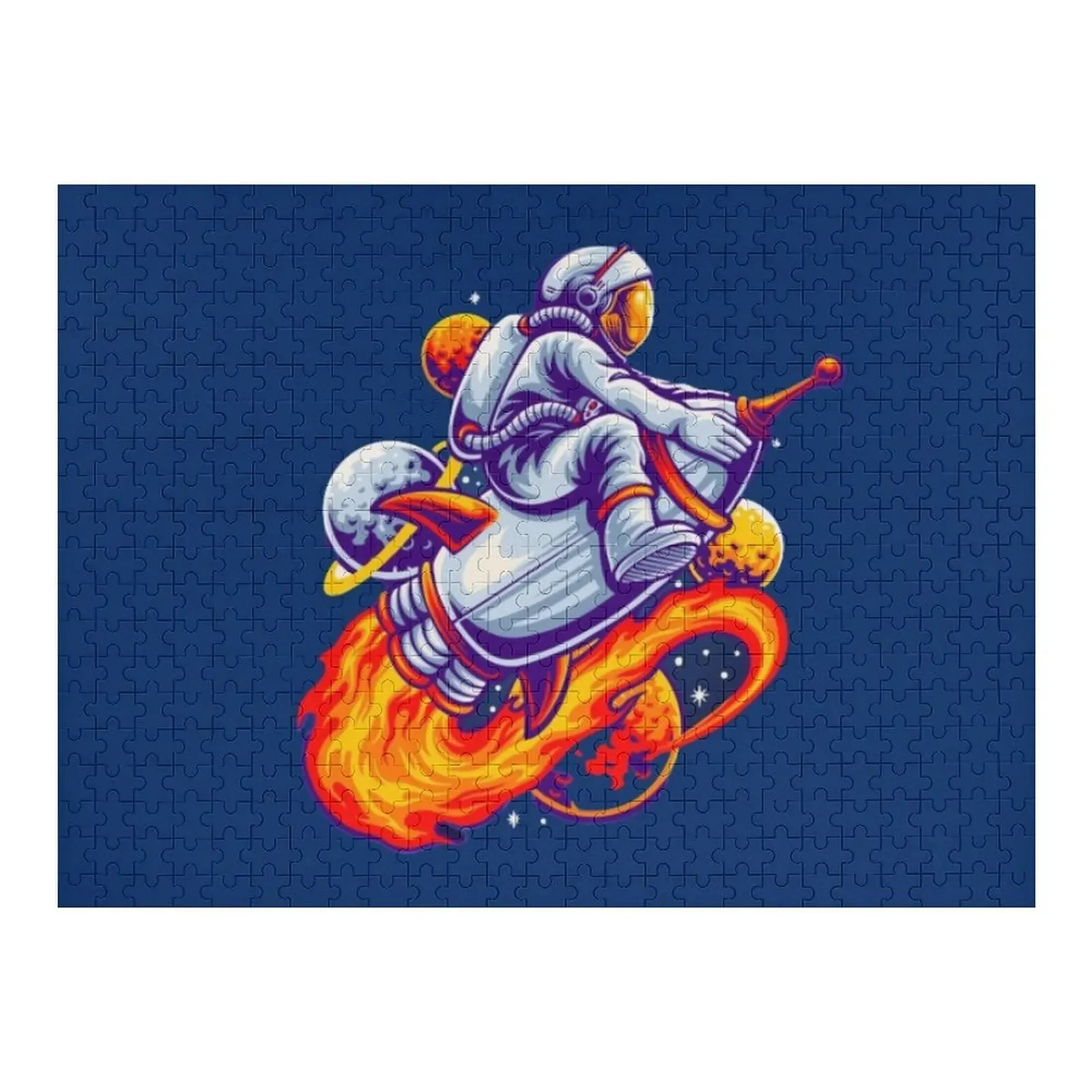 

astronaut riding a rocket Jigsaw Puzzle Wooden Name Personalize Custom Photo Wooden Name Custom Personalized Puzzle