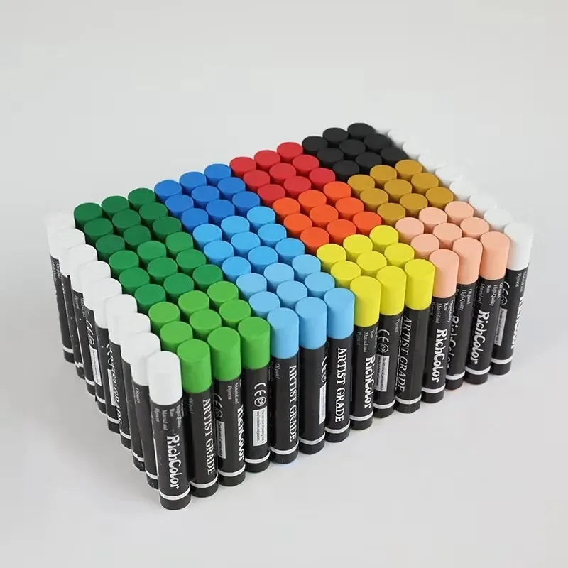 10pcs Monochrome Heavy Color Oil Painting Sticks for Students To Paint Graffiti with Super Soft and Oil-based Brushes Crayon