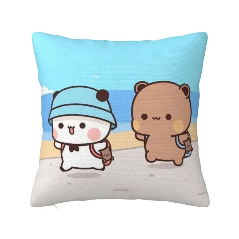 

Custom Cartoon Peach And Goma Mochi Cat Cushion Cover 40x40cm Soft Luxury Pillow for Car Sofa