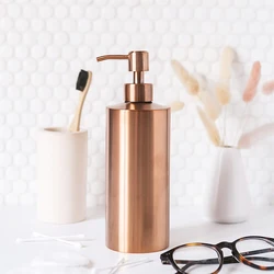 Leeseph Hand Soap Dispenser Stainless Steel Metal Pump Hand Lotion Bottle Dispensers for Bathroom, Bedroom and Kitchen