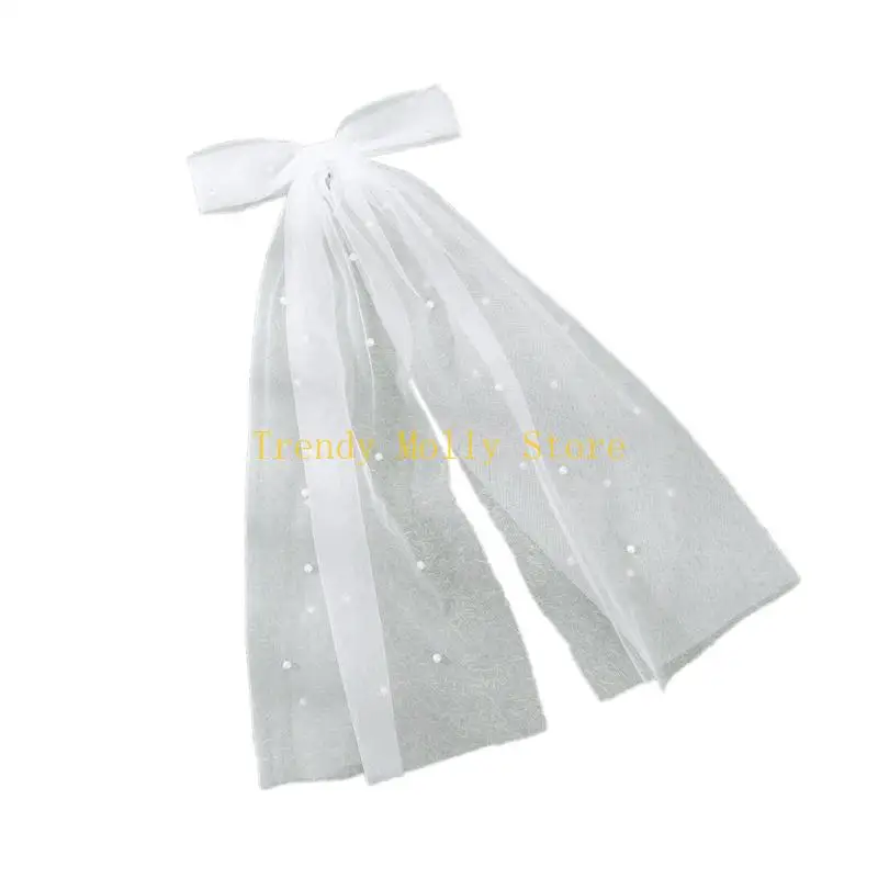 

N5KB Bridal Veil Pearls Bow Bachelorette Party Decoration
