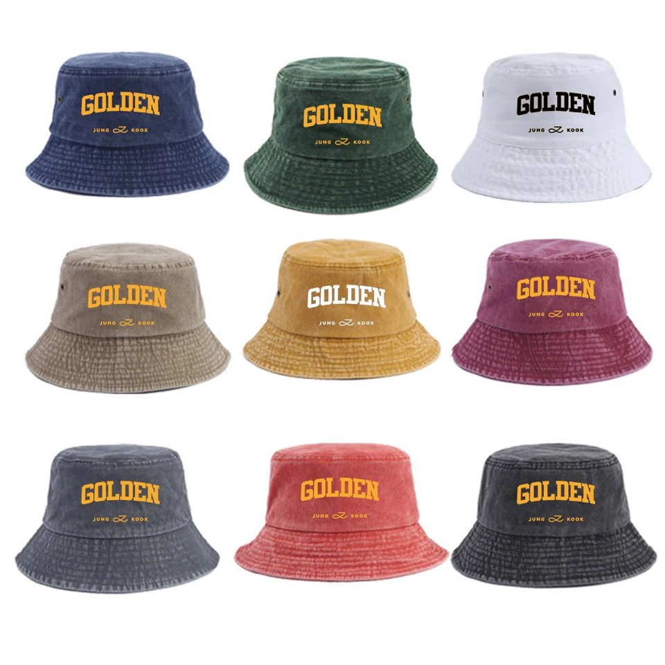 Kpop Jung Kook 1st Solo Album Golden Jungkook Bucket Hat for Men