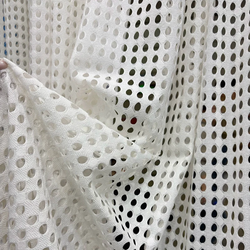 White Dot Hollowed Out Gauze White Gauze Curtains for Living Room Bedroom French Window Bay Window Custom Partition Curtain