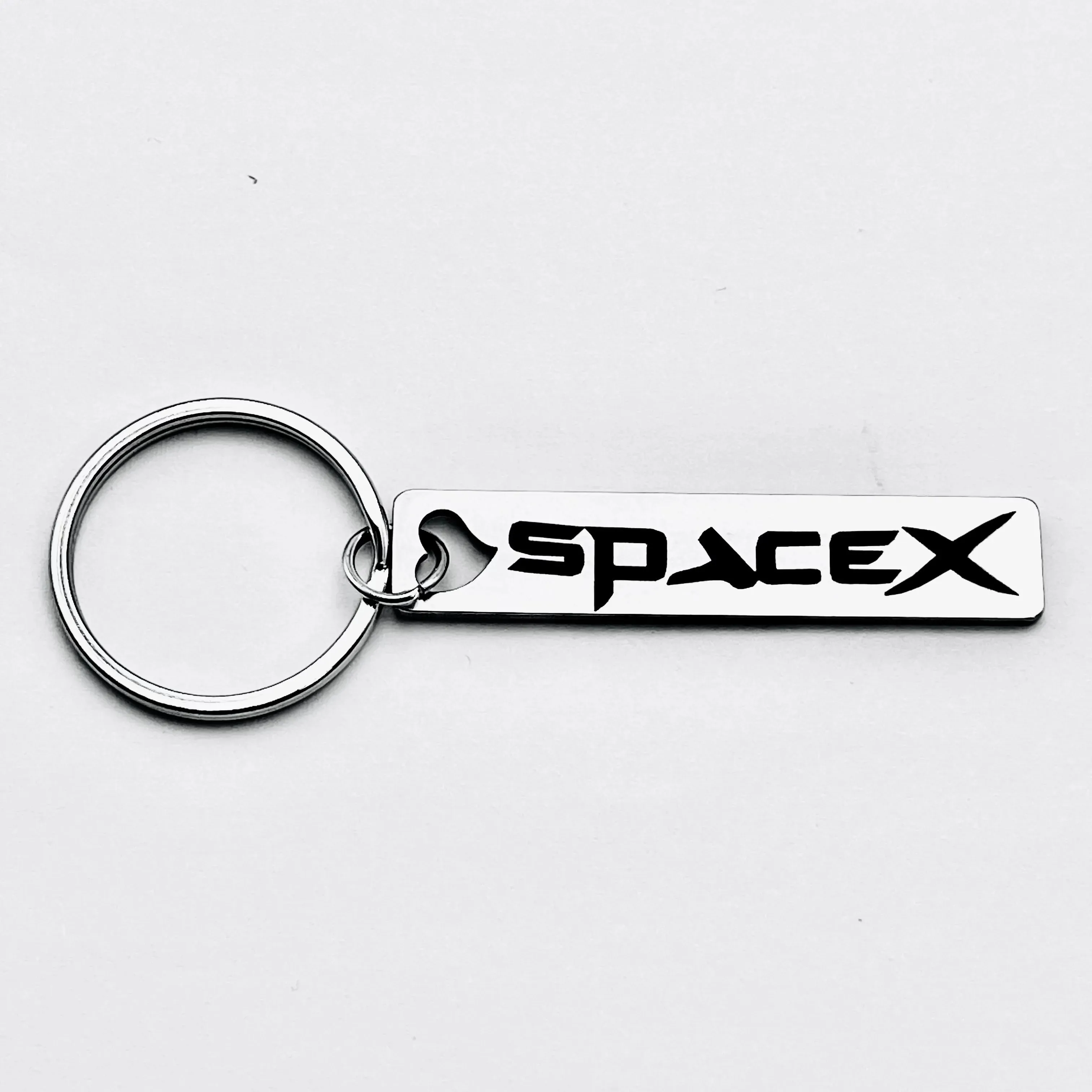 سلسلة مفاتيح Spacex من الفولاذ المقاوم للصدأ، إكسسوار شخصي إبداعي، مناسب للرجال والنساء والأصدقاء كهدية #3