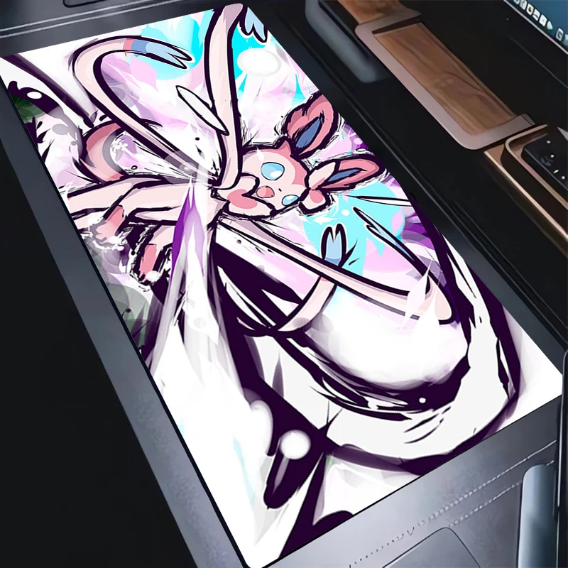 Alas Mouse Gaming Alas Mouse Desktop Anti Selip Alas Pelindung Komputer P-pokemons Alas Keyboard Anime E-eevee Mausepad Alas Anti Selip