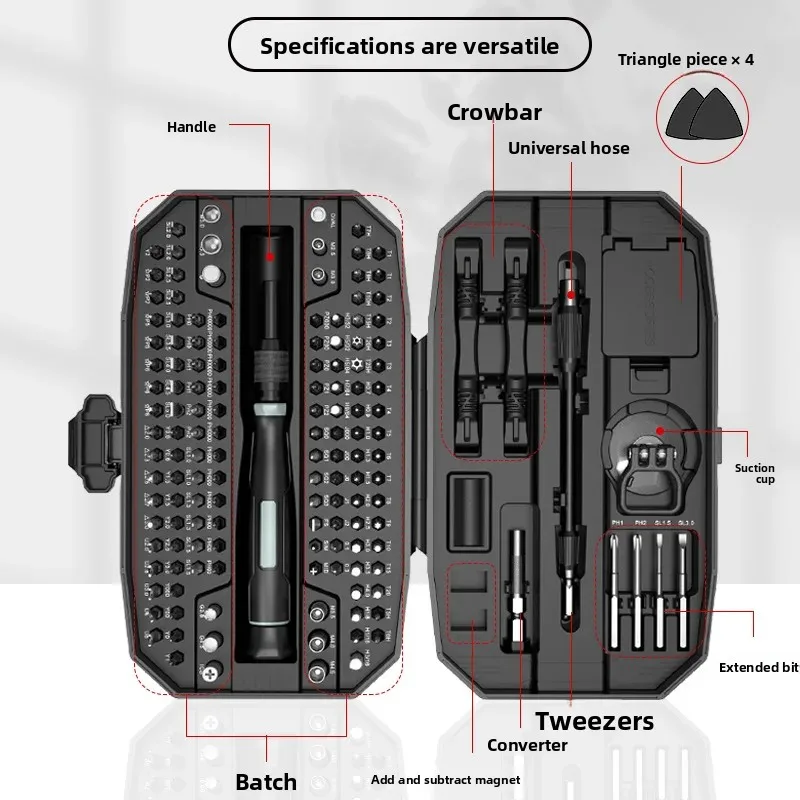 152-in-1 Precision Screwdriver Set Multi Repair Tool for Watch Glasses Phone