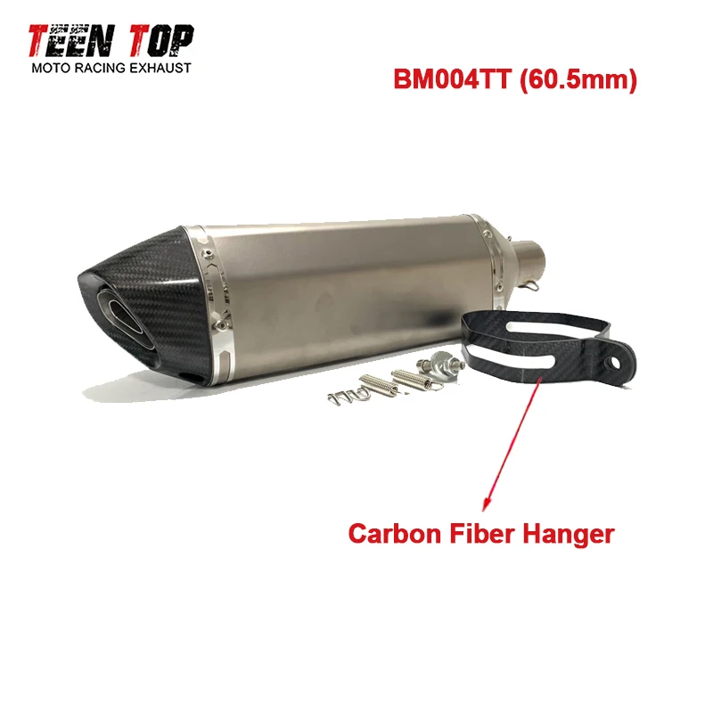 Ti-Legering Gemodificeerde Motorfiets Uitlaatpijp 470mm Universele Uitlaatdemper Z750 NC750X NC700 RS660 BJ750GS R7 Uitlaat Moto Eindpijp