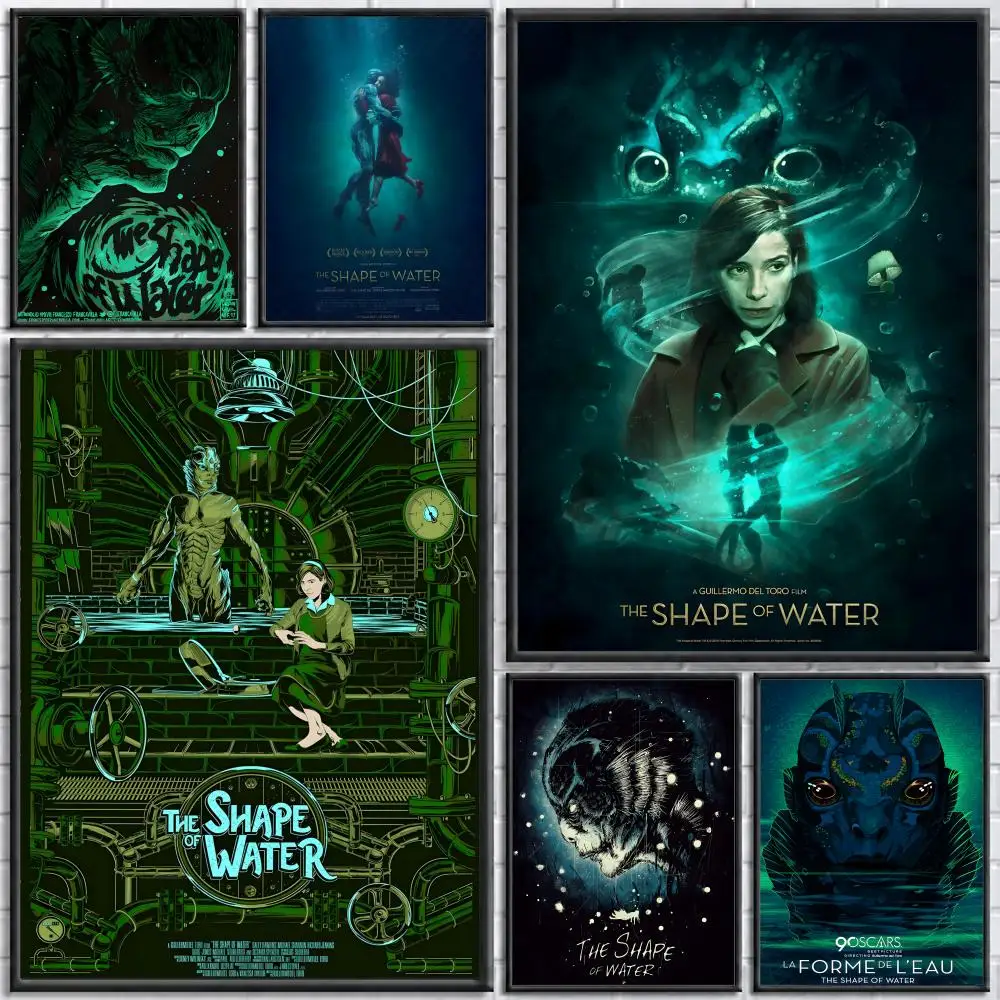 Movie The Shape of Water Poster Poster Wall Sticker Waterproof Self Adhesive HD Art  Bedroom Bar Decor