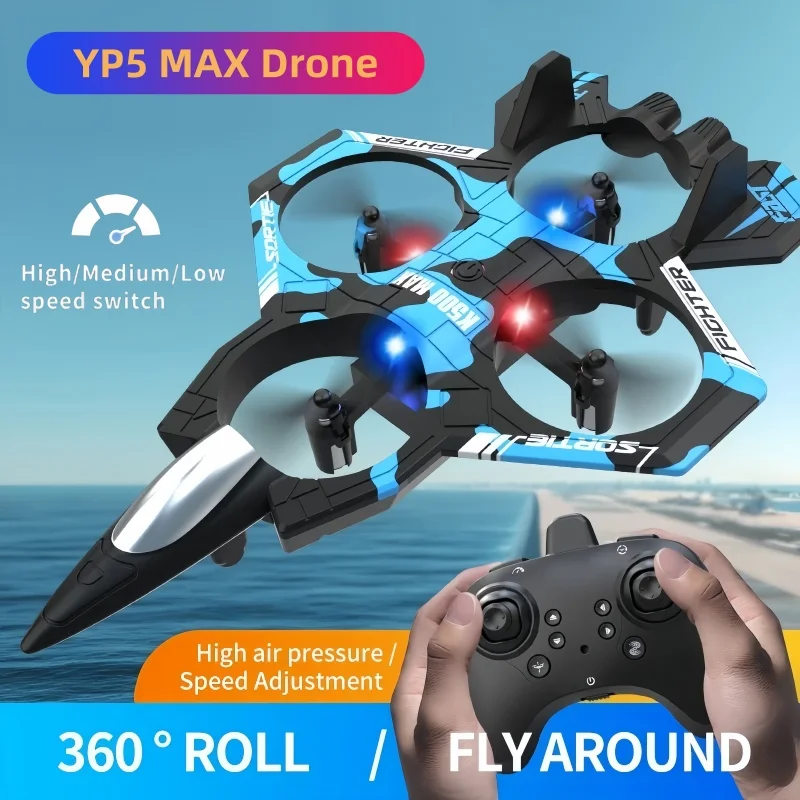 Avion télécommandé gyroscopique 4 axes 360 ° Flip Fighter Jet jouet hélicoptère quadrirotor facile à voler planeur RC pour garçons enfants jouet
