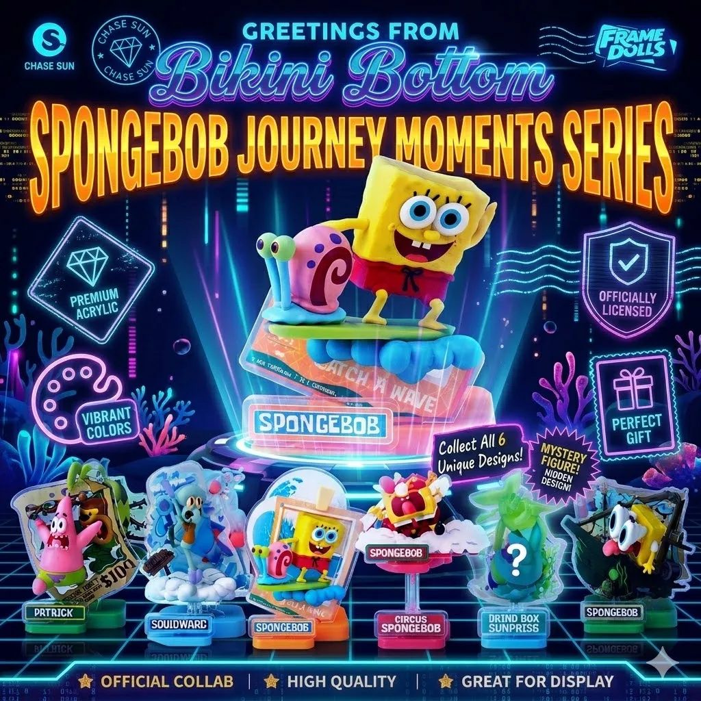 

SpongeBob Journey Moments Blind Box Vending Machine - Chao Sheng Anime Mini Capsule Toy, Kawaii Collectible Figure