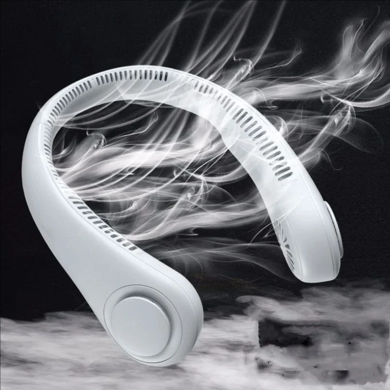 

Car Fan New Mini Neck Fan Portable Bladeless Hanging Neck USB Rechargeable Air Cooler 5 Speed Mini Summer Sports Fans