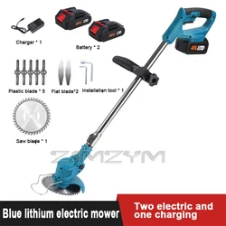 Electric Lithium Electric Mower Foldable Efficient Handheld Garden Pruning Power Tool For 21V Battery With 2 Battery