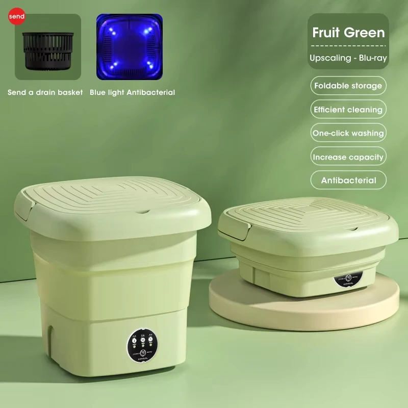Folding Portable Small Travel Washing Machine Bucket for Clothes Socks Underwear Cleaning Washer EU US UK Plug