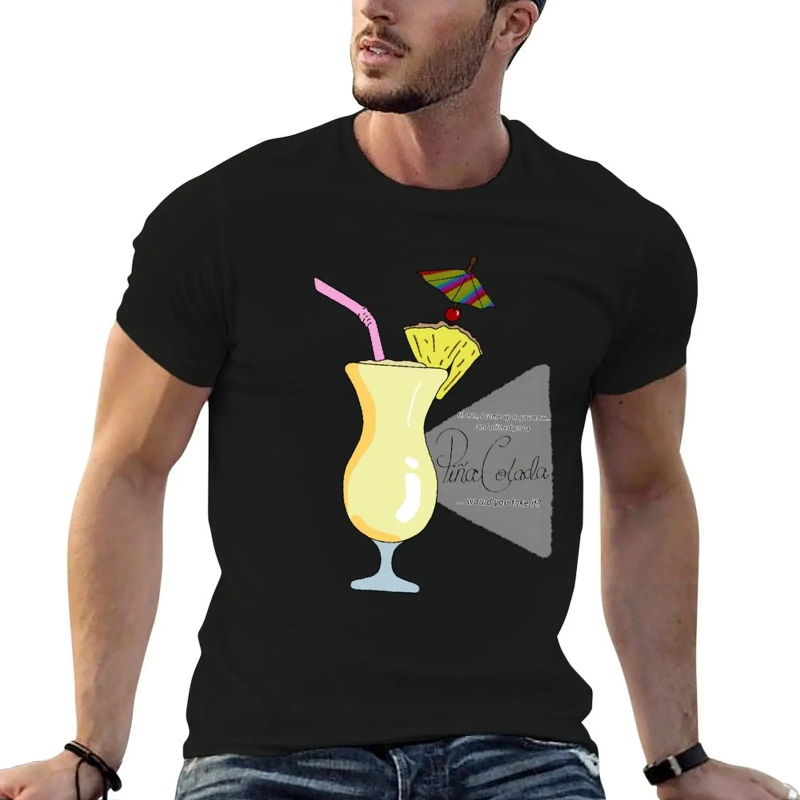 Charity Shop Sue - T-shirt à manches courtes avec citation Pina Colada, léger et basique