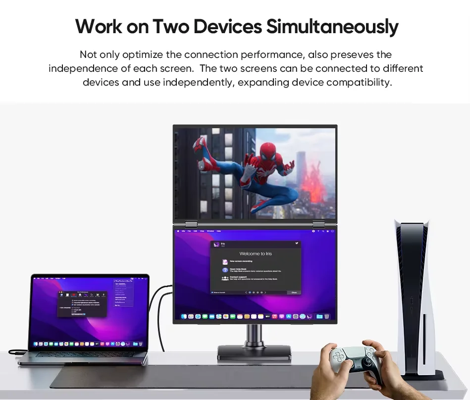 Factory 15.6 Inch FHD IPS Panel Laptop Extender Screen Double s Triple Display Pc Black Color Portable