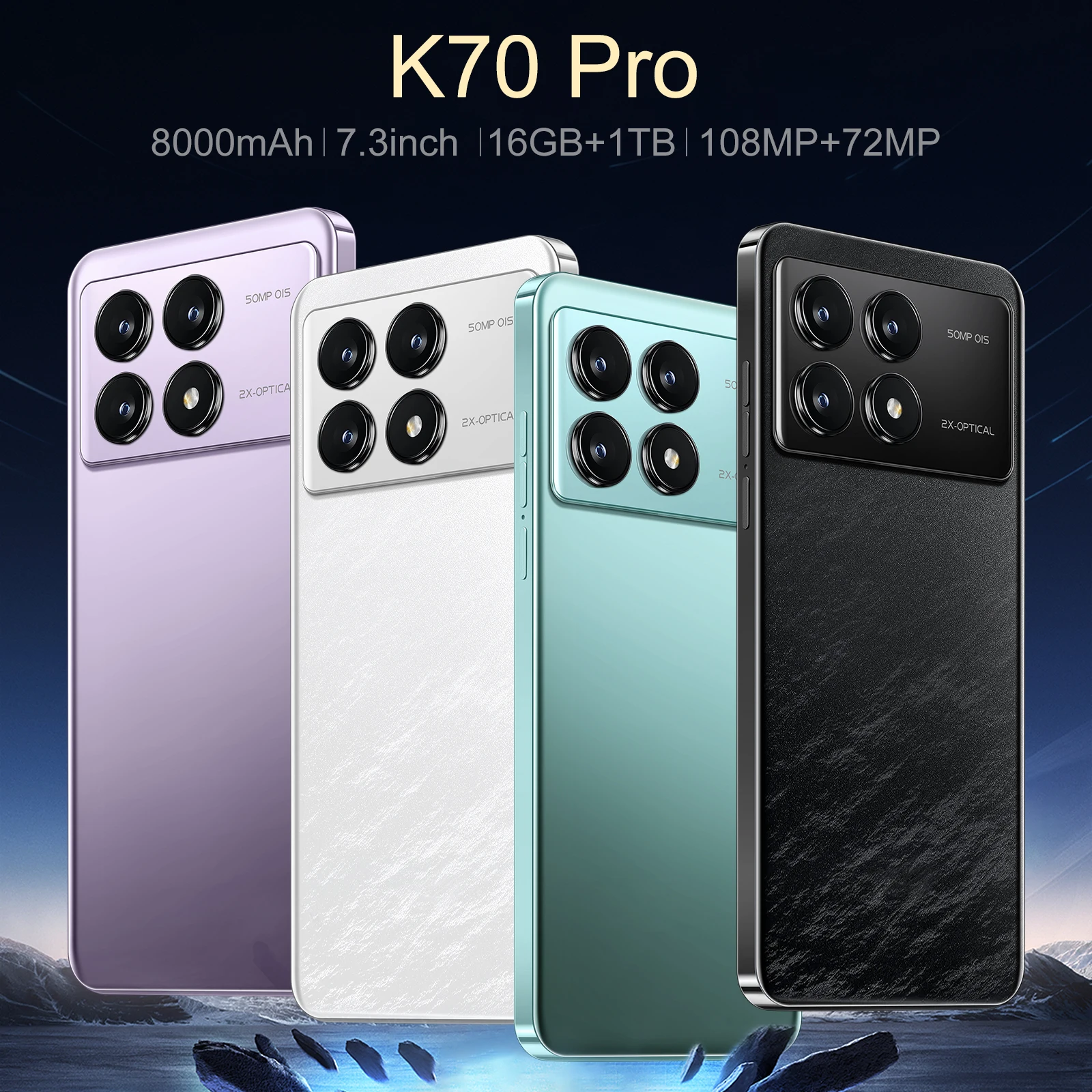 K70 Pro redmi โทรศัพท์มือถือมาใหม่ล่าสุด16GB + 512GB คุณภาพสูง