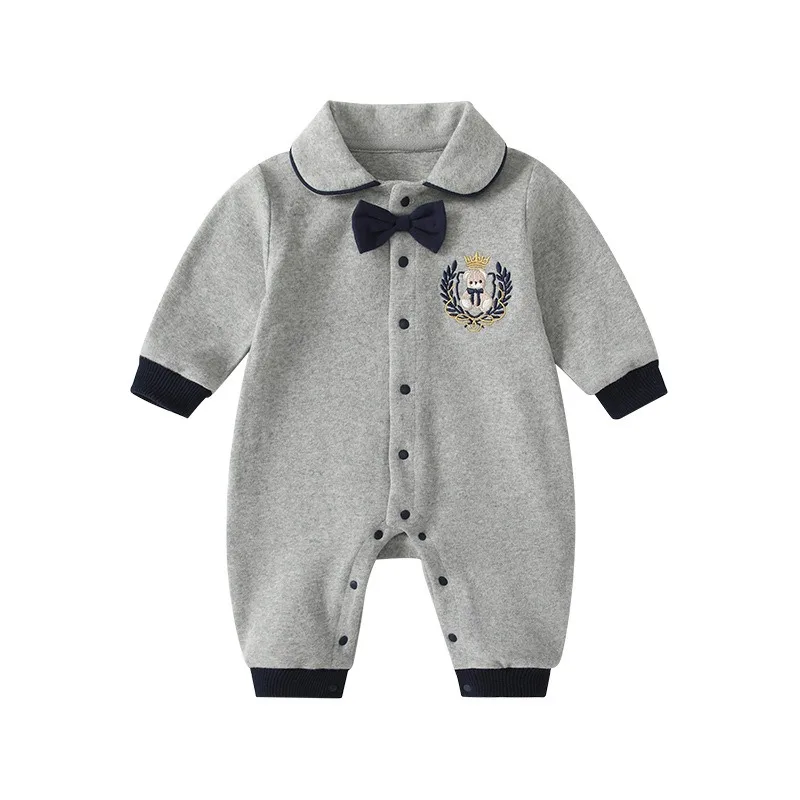 New Newborn cosplay costume College Wind Bow Tie Badge Decorative Gentleman rompers theme party role playing Baby Boy Clothes