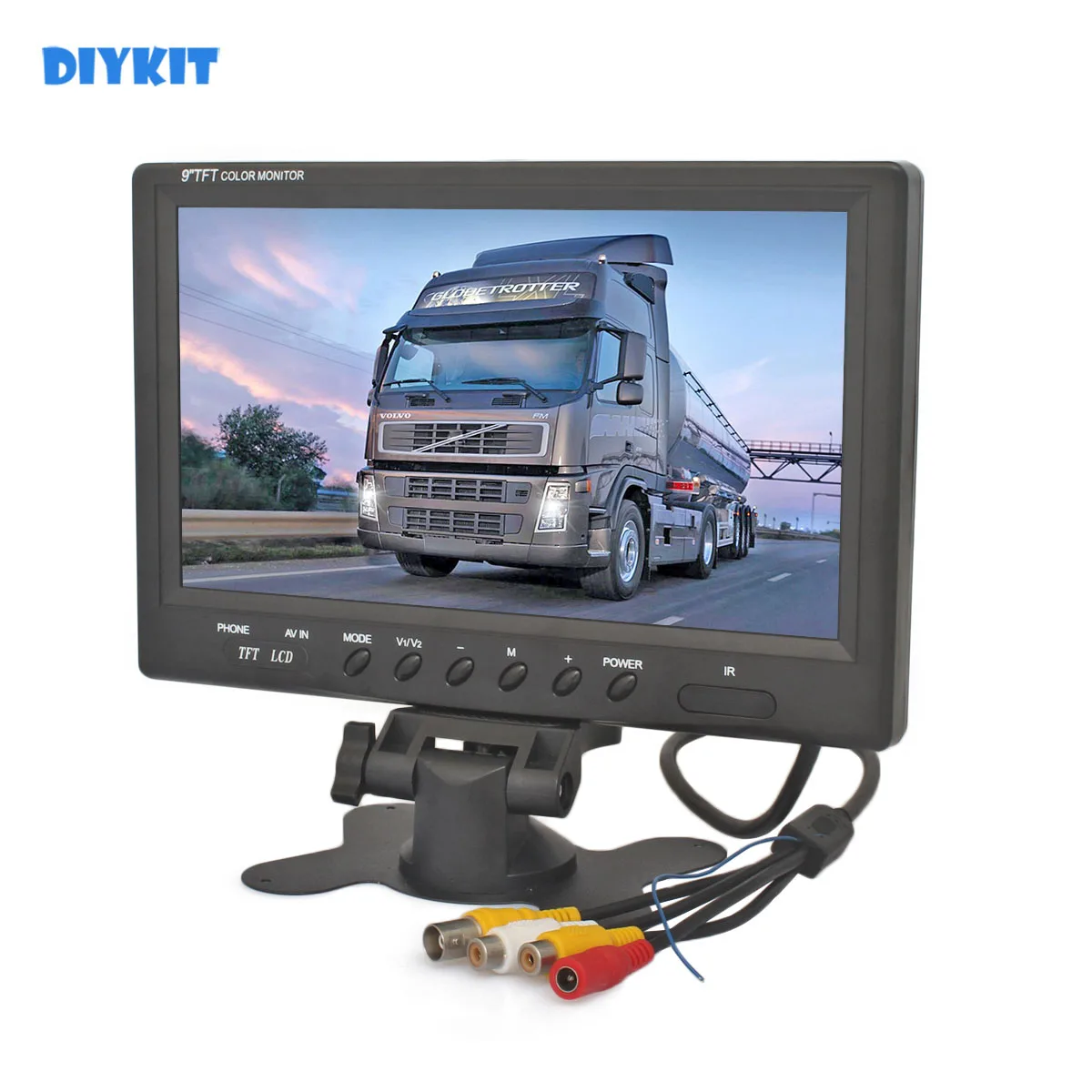 

DIYKIT 9inch TFT LCD Car HD Monitor Display Car Reverse Rear View Monitor Screen with BNC / AV Input Remote Control DVD VCR