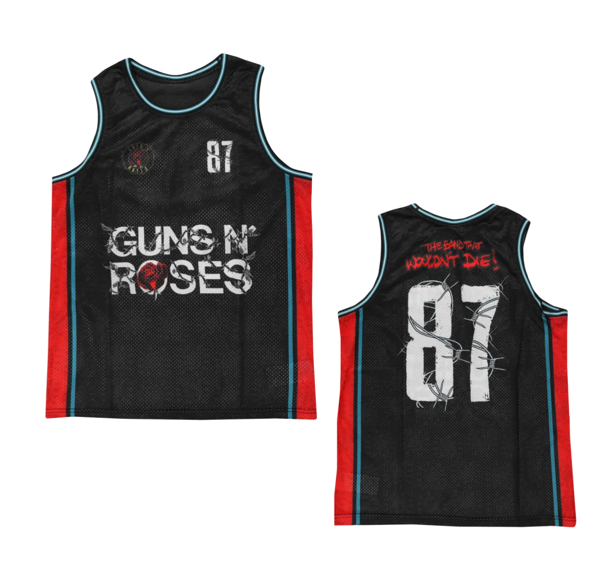Guns N' Roses Vintage Unisex Basketball Jersey Vest, 2026 Men Women Y2k Rock Sleeveless Breathable Streetwear Mesh Vest T-Shirt