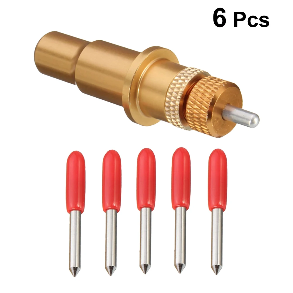 6Pcs Plotter Vinyl Cutter Blades Tungsten Steel High Precision Polishing Wood PVC Mdf Cutting Plotter Holder Sharp