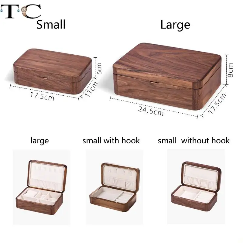 Jewelry Storage Box Wooden Jewelry Display Collection Box Ring Earring Storage Box Retro Bracelet Necklace Large Collection Box