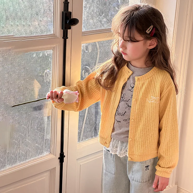 

Buttful-knot Cardigan Spring New Korean Fashionable Cute All-match Casual Sweet Simple Buttful-knot Cardigan