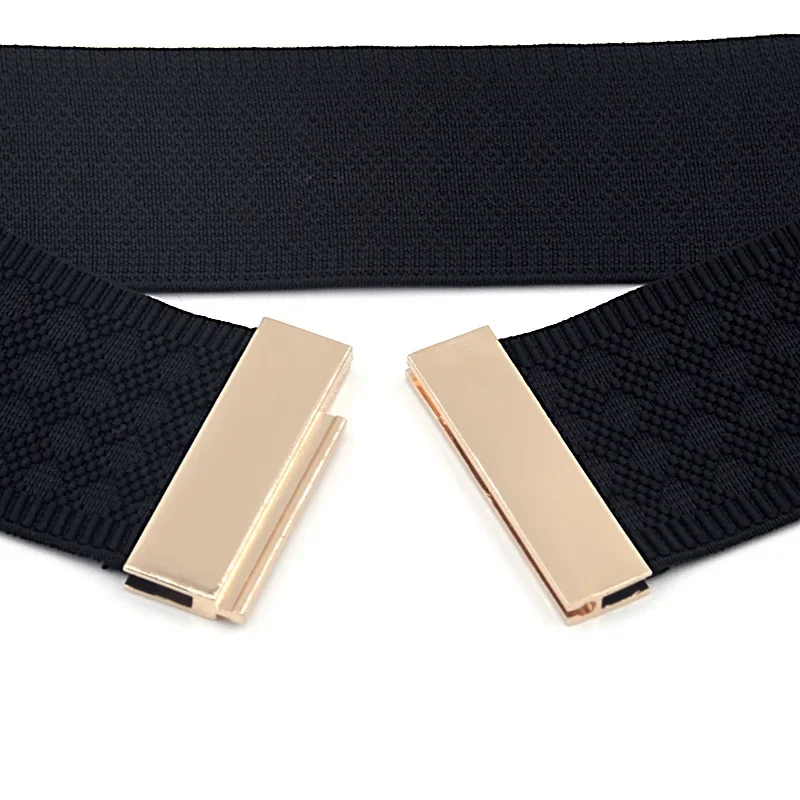 Womens 6cm Wide Belt Elastic Stretch Cinch Waistband Lady Cummerband Skinny Soft Around Waist Band Simple Femme Dress