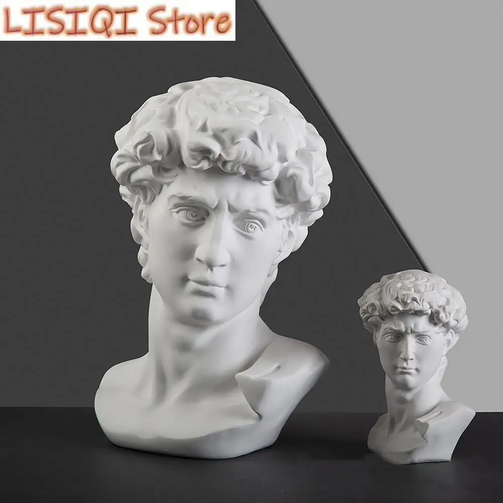 

New Resin Figure Sculpture David Venus Art Plaster Bust Ornament Human Head Statue Decorative Figurines Decoration Accessories