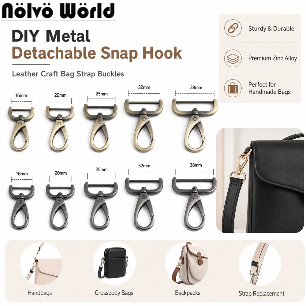 20/50/100PCS 16-38mm Metal Screw Buckle Detachable Snap Hook For Keychain Bag Strap Backpack Pet Leash Trigger Clips Accessories