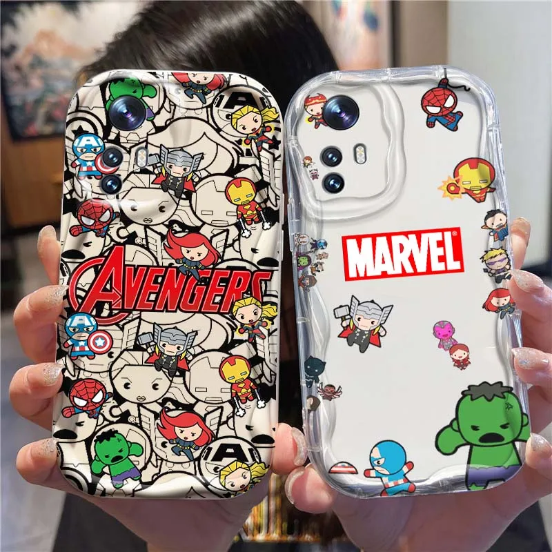 

Marvel Hero Cute Cartoon Phone Case For Xiaomi Mi 11 12 12T 14 15 Lite Ultra Poco F4 X3 X5 X6 X4 X7 M6 F6 Pro 5G Wave Oil