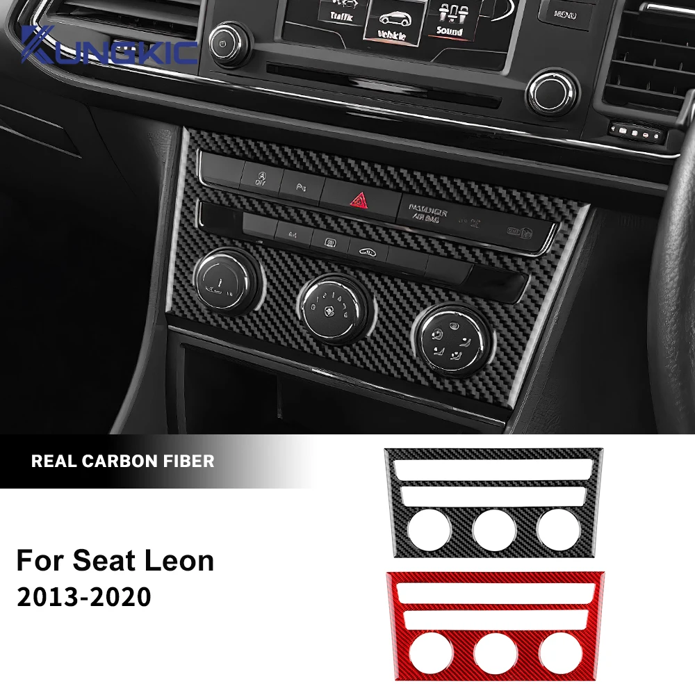 

Настоящая мягкая наклейка из углеродного волокна с левым рулем и центральной кнопкой переменного тока для Seat Leon 2013 2014 2015 2016 2017 2018 2019 2020