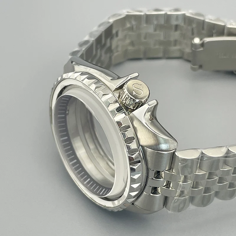 42mm SKX007 Watch Case and Band NH35 Case Dome Double Sapphire Glass Transparent Back 3.8 Crown Fit 7S26 4R NH35 NH36 Movement
