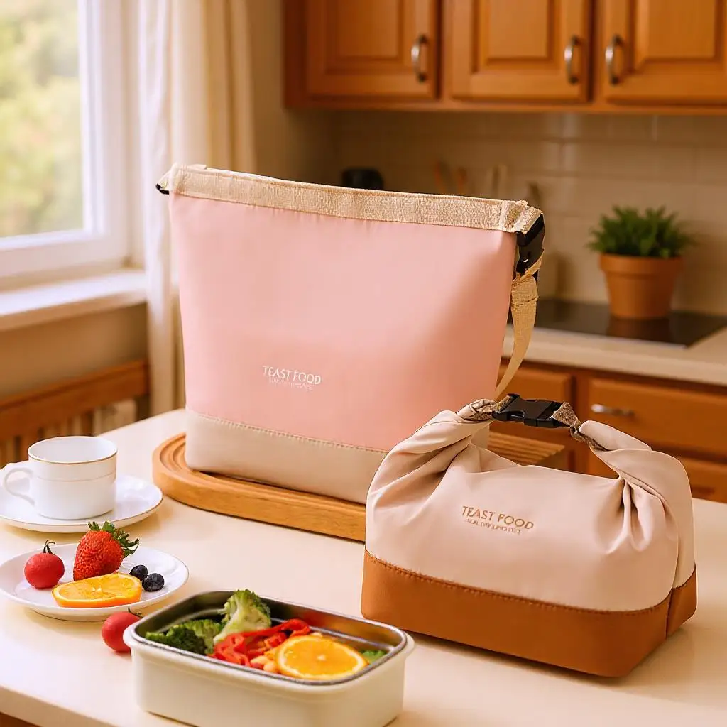 

Портативная сумка для обеда с пряжкой, прочный изолированный ланч-бокс, сумка-холодильник, термосумка для бенто, сумки на плечо для переноски еды