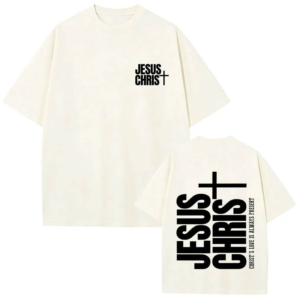 Hot Sale Jesus Christ Graphic Print T Shirt Men Women Christian Religious Lover Tshirt Male Cotton T Shirts Oversized Streetwear