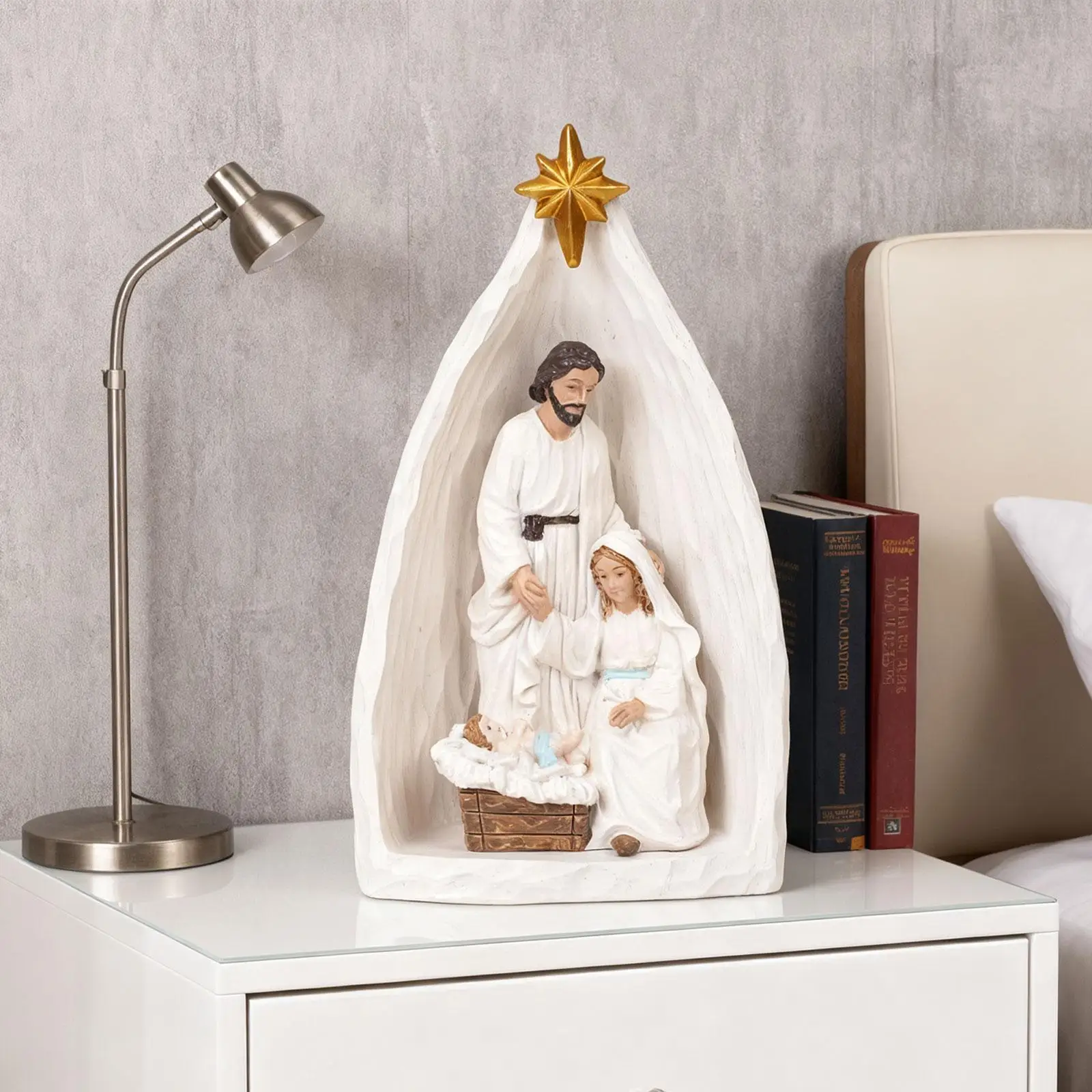 Nativity Scene Figurine Christmas Scene Classic Crafts Gift Resin Figurines Hand Painted Figures Doll Statue for Tabletop Office
