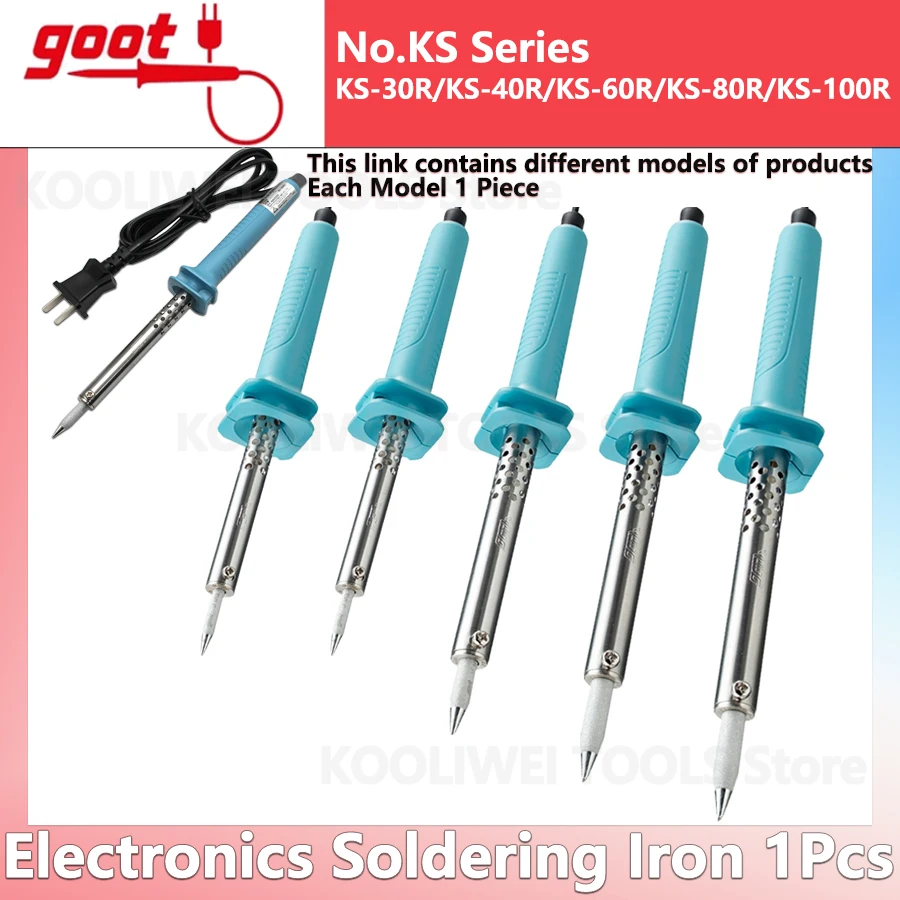 

Электронный паяльник серии GOOT KS + вилка переменного тока 30 Вт, 40 Вт, 60 Вт, 80 Вт, 100 Вт, керамический нагреватель, паяльные жала, электрические инструменты для ремонта