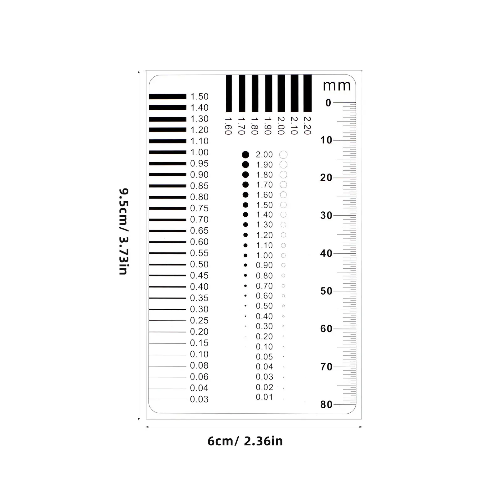 High Precision Transparent Crack Width Gauge Ruler for Surface Flaw Detection Scratch Spot Measurement Concrete Engineering