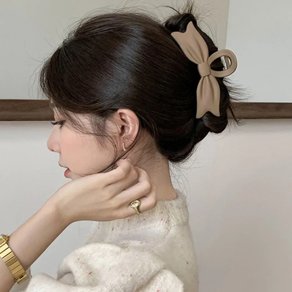 

New 12.5cm Bow Hair Clip Minimalist High-end Korean Hair Claw Clip Barrette Hairpin Shark Clip Exquisite Hair Accessories