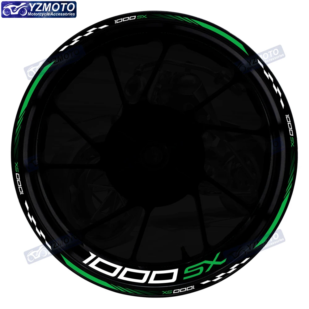 

For 1000SX Z1000SX Motorcycle 17 Inch Front And Rear Wheel Hub Sticker Waterproof Color Stitching Reflective Rim Stickers Decal
