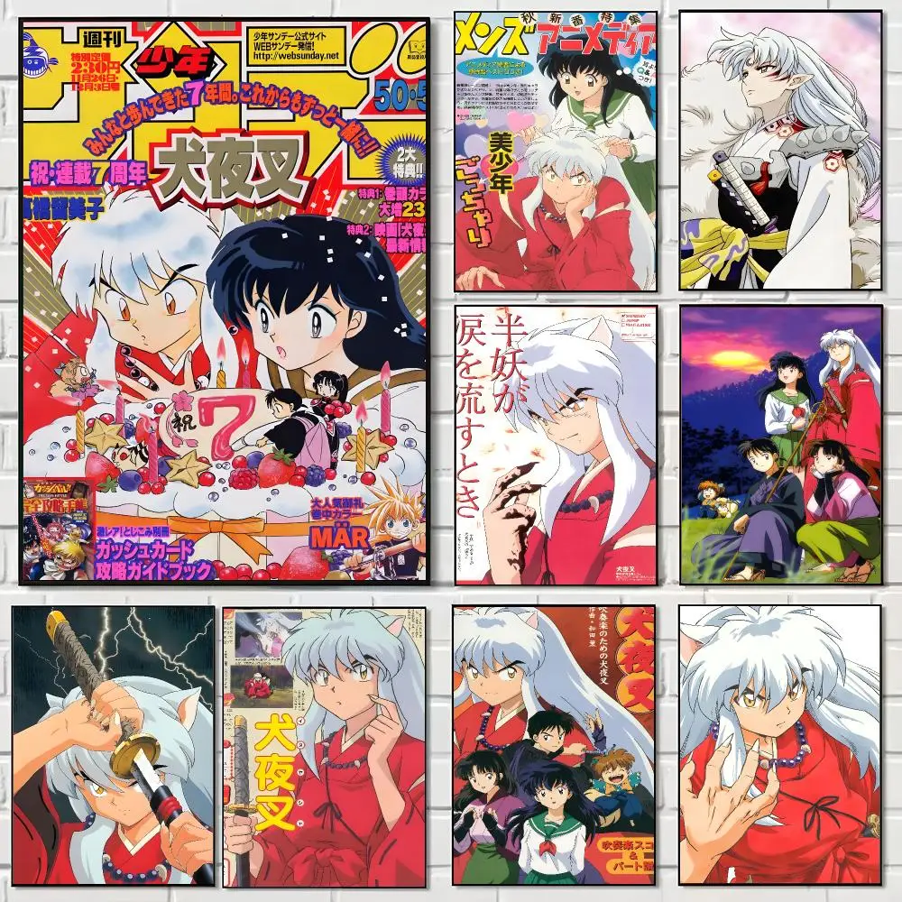 Fantasy Anime Inuyasha Poster Pegatina artistica HD autoadhesiva impermeable para salon dormitorio