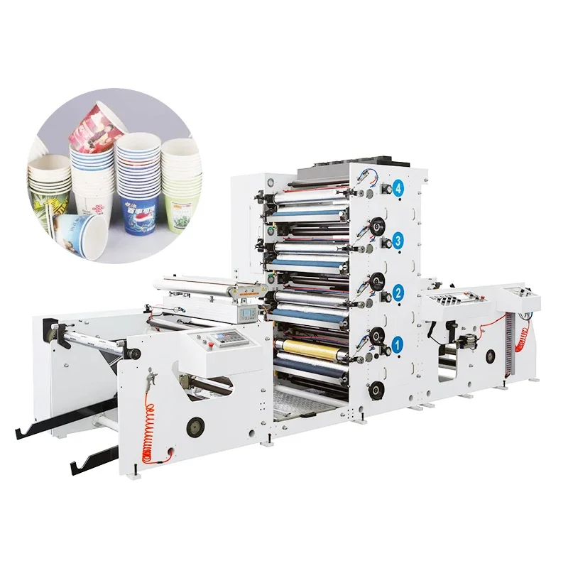 Automatic 4 Color Cup Printing Machine Digital Paper Bags Printing Machinery Servo Positioning